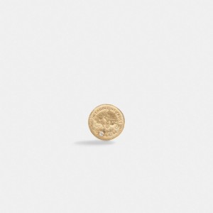 Coach 14 K Gold Coin Single Stud Earring Sieraden Dames Goud | HX2594718