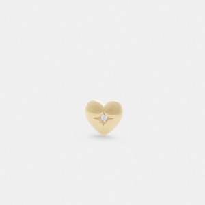 Coach 14 K Gold Heart Single Stud Earring Sieraden Dames Goud | YZ5698410