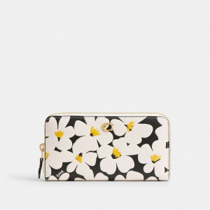 Coach Accordion Zip Wallet With Floral Print Grote Portefeuille Dames Gekleurd | DY7650132