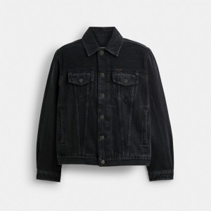 Coach Black Denim Jacket In Organic Cotton Jassen Heren Zwart | IC3015784