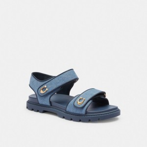 Coach Brynn Sandal Sandalen Dames Indigo Blauw | RJ7398450