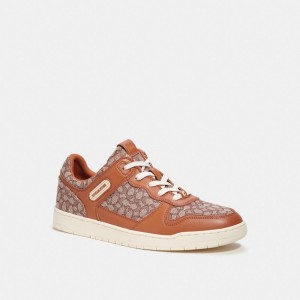 Coach C201 Sneaker In Micro Signature Jacquard Sneakers Heren Gekleurd | LA5629041