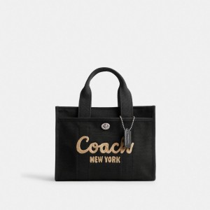 Coach Cargo Tote Bag 26 Tote Tassen Dames Zilver Zwart | OU5941068