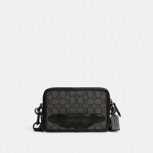 Coach Charter Crossbody In Signature Jacquard Crossbodytassen Heren Grijs Zwart | HS8531249