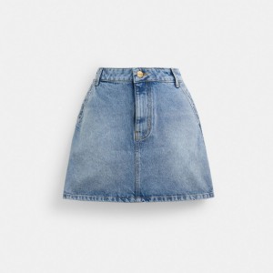 Coach Denim Skirt Broek Dames Blauw | DH4537810