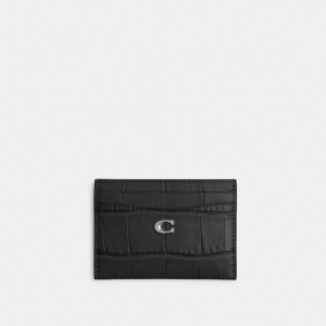 Coach Essential Card Case Kaartenhoes Dames Zilver Zwart | IQ4578920