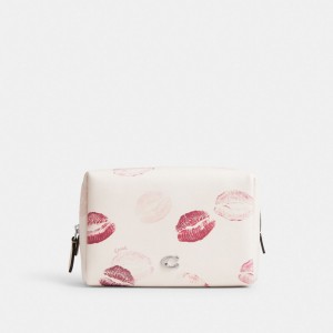 Coach Essential Cosmetic Pouch With Lip Print Reistas Dames Zilver Gekleurd | IF0249571