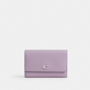 Coach Essential Medium Flap Wallet In Colorblock Grote Portefeuille Dames Zilver Paars Gekleurd | GK4297618