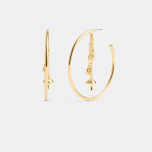 Coach Garden Charms Hoop Earrings Sieraden Dames Goud | GY9685130