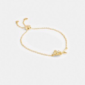 Coach Garden Flower Slider Bracelet Sieraden Dames Goud | SI0469218