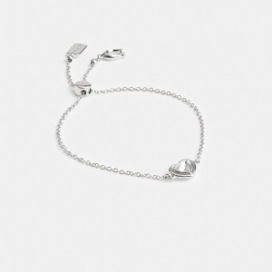 Coach Halo Heart Slider Bracelet Sieraden Dames Zilver | WC7285034