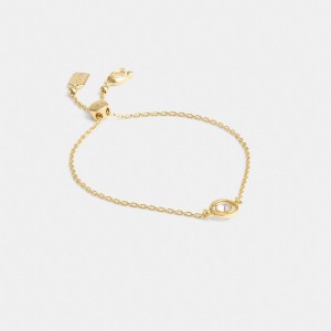 Coach Halo Round Slider Bracelet Sieraden Dames Goud | KX7369025