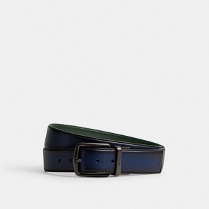 Coach Harness Buckle Cut To Size Reversible Belt, 38 Mm Riemen Heren Diepblauw Groen | ZK2514379