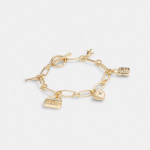 Coach Iconic Charm Chain Bracelet Sieraden Dames Goud | EW3516294