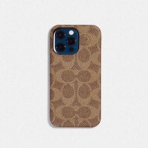 Coach Iphone 14 Pro Max Case In Signature Canvas Reistas Dames Bruin | QB0314687