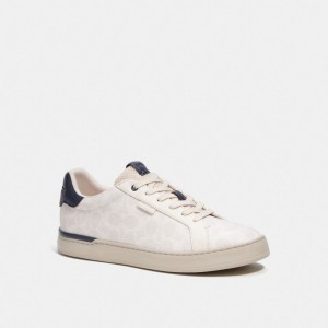 Coach Lowline Low Top Sneaker In Signature Canvas Sneakers Heren Diepblauw | ER7135892