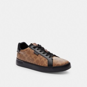 Coach Lowline Low Top Sneaker In Signature Canvas Sneakers Heren Bruin Zwart | OP3274861