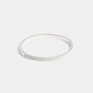 Coach Pave Hinged Bangle Sieraden Dames Zilver | MQ5830926