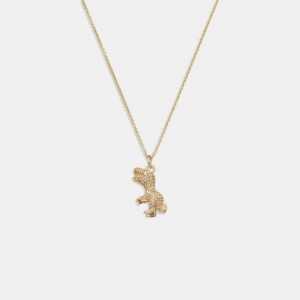 Coach Pave Rexy Necklace Sieraden Dames Goud | OP5724390