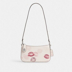 Coach Penn Shoulder Bag With Lip Print Schoudertassen Dames Zilver Gekleurd | KL5362041