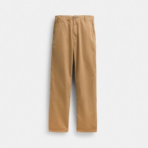 Coach Regenerative Cotton Trousers Broek Heren Khaki | UI0834759