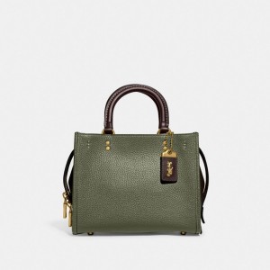 Coach Rogue Bag 25 In Regenerative Leather Schoudertassen Dames Groen Gekleurd | XZ6029714