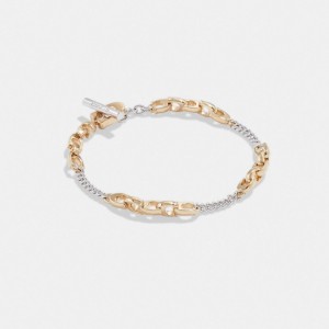 Coach Signature Mixed Chain Bracelet Sieraden Dames Goud Zilver | FM8425961