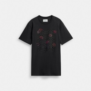 Coach Signature Square Kiss Print T Shirt In Organic Cotton Topjes Dames Grijs Gekleurd | JP4950362