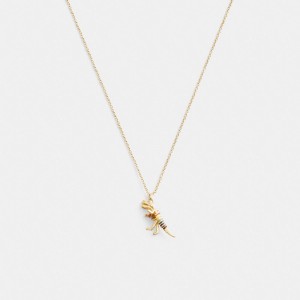 Coach Skeletal Rexy Pendant Necklace Sieraden Dames Goud Gekleurd | ZT2081953