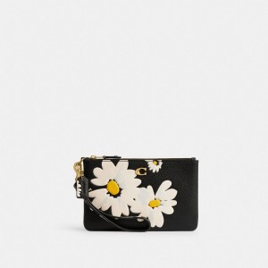 Coach Small Wristlet With Floral Print Horloge Dames Zwart Gekleurd | BK0463891