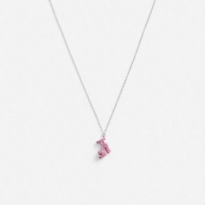 Coach Stiletto Pendant Necklace Sieraden Dames Zilver Roze | WM9651423