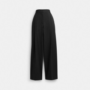 Coach Wide Leg Trousers Broek Dames Zwart | YM7321806