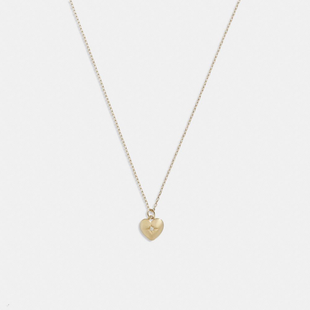 Coach 14 K Gold Heart Pendant Necklace Sieraden Dames Goud | DW6897143