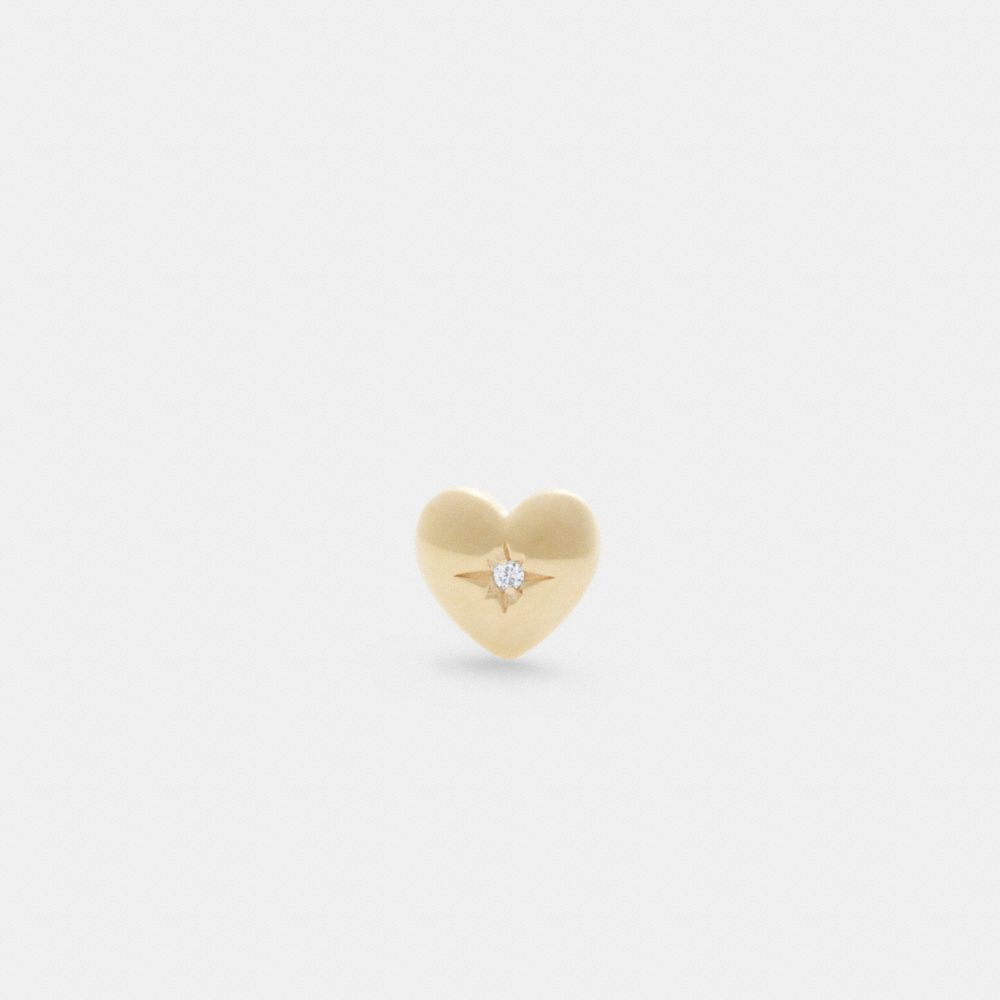 Coach 14 K Gold Heart Single Stud Earring Sieraden Dames Goud | YZ5698410