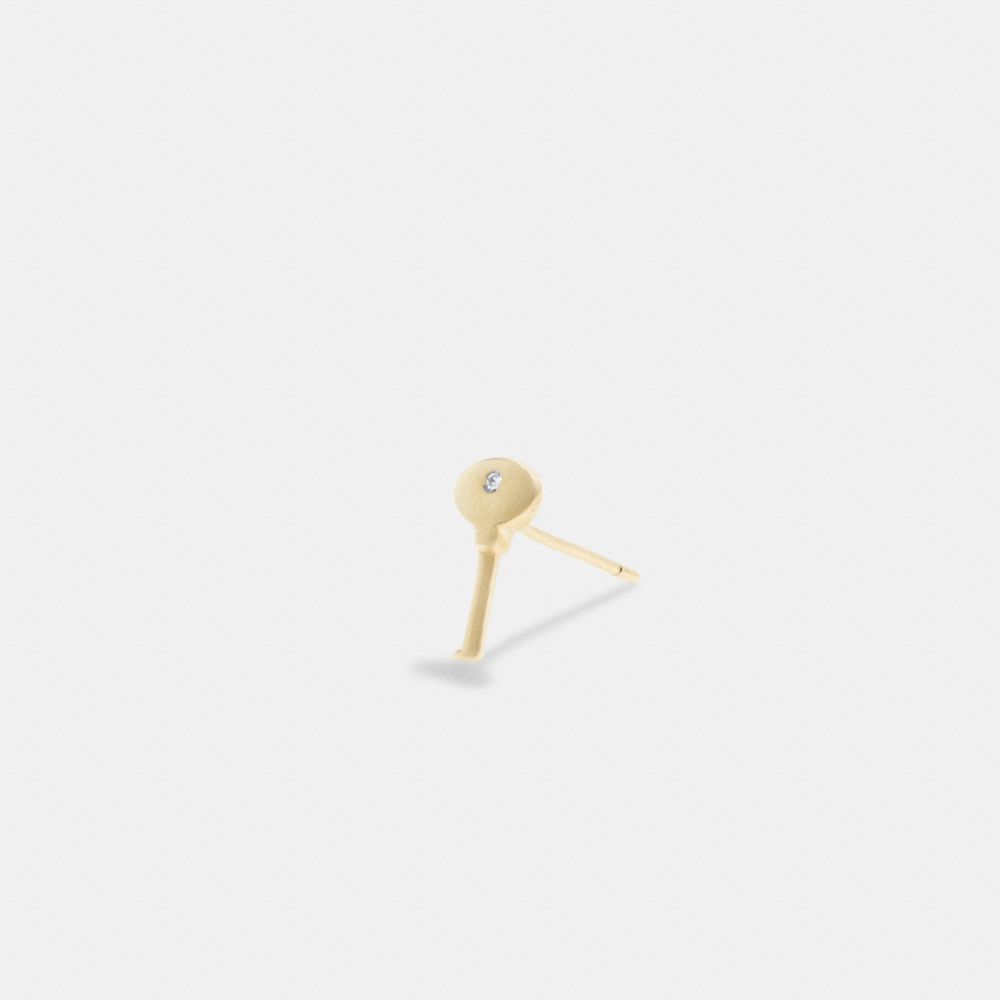 Coach 14 K Gold Key Single Stud Earring Sieraden Dames Goud | YW0374569