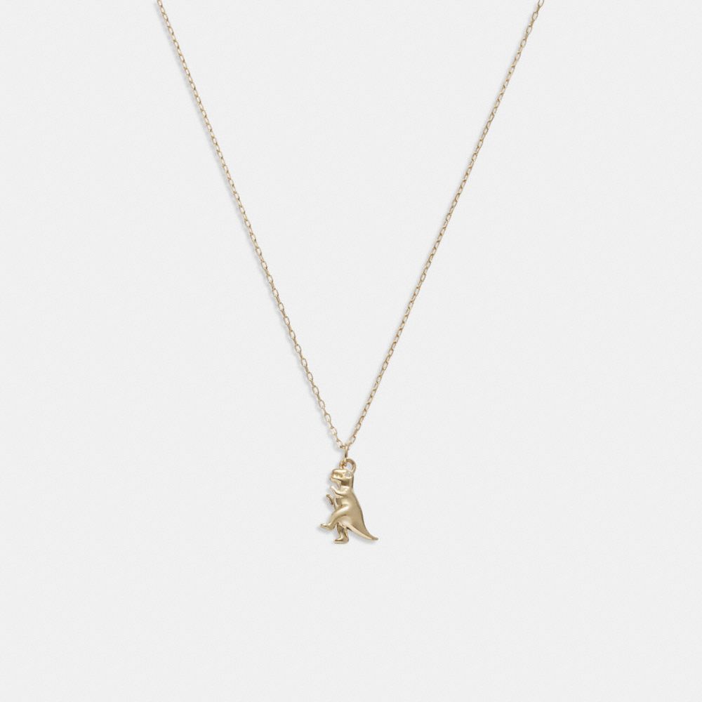 Coach 14 K Gold Rexy Pendant Necklace Sieraden Dames Goud | FJ0347856