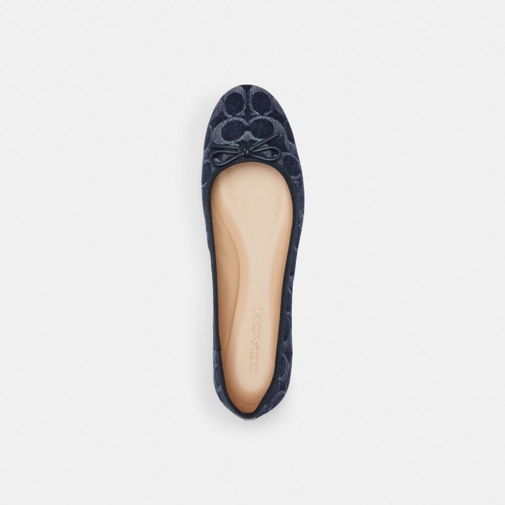 Coach Abigail Flat In Signature Denim Platte Schoenen Dames Blauw | TB6954017