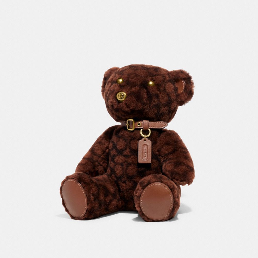 Coach Bear Collectible In Signature Shearling Reistas Dames Chocola Bruin | GS3786459