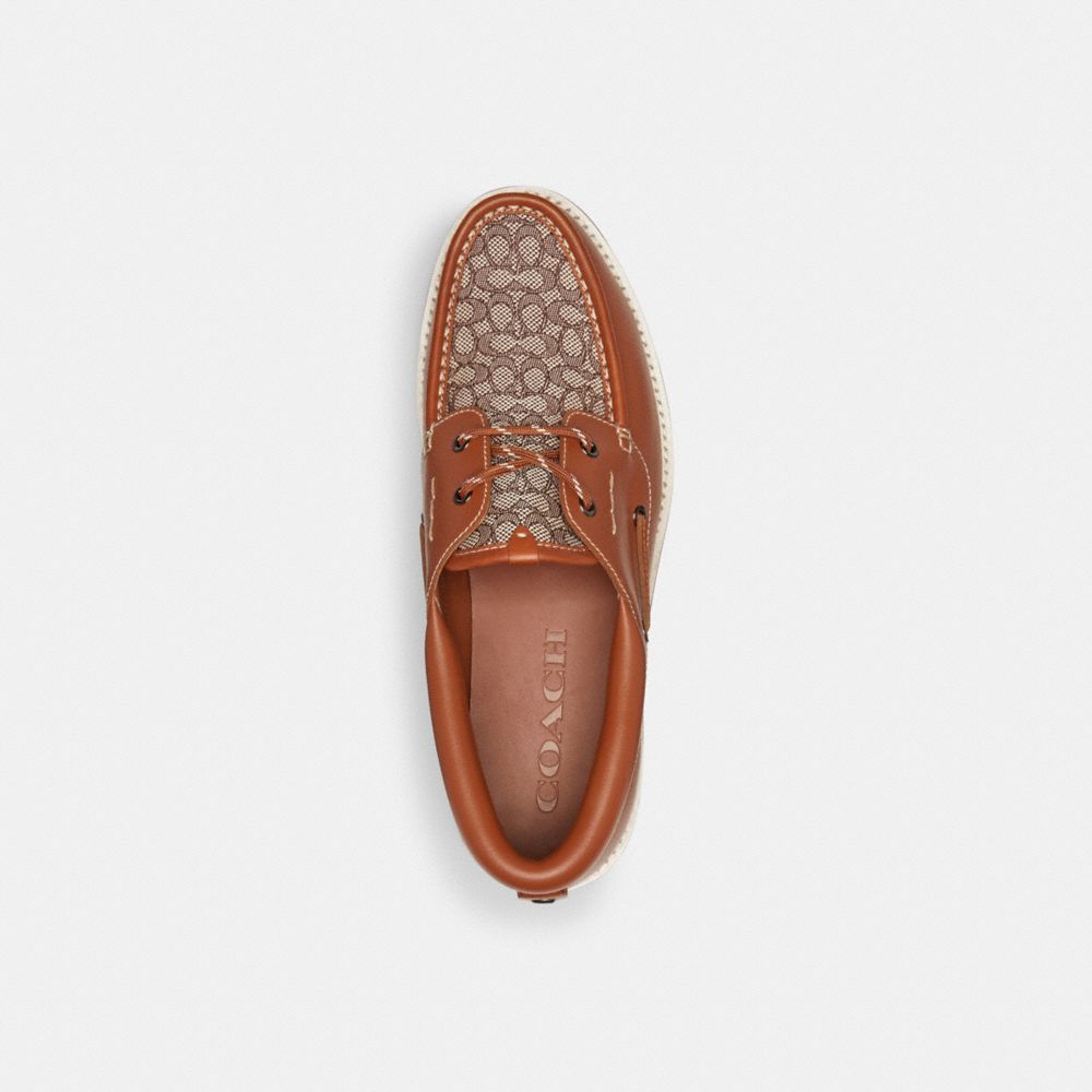 Coach Benson Boat Shoe In Signature Jacquard Loafers Heren Gekleurd | WS1240573