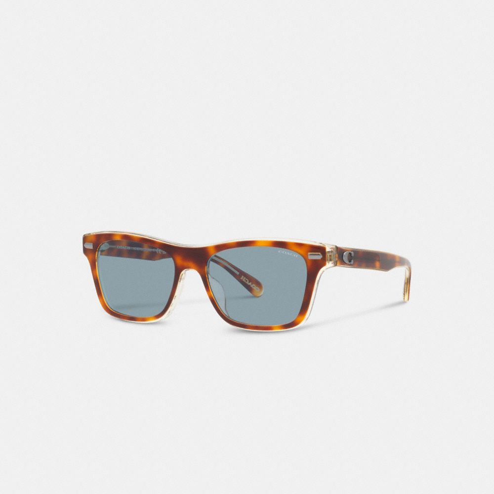 Coach Beveled Signature Square Sunglasses Zonnebril Heren Blauw | AN7645821