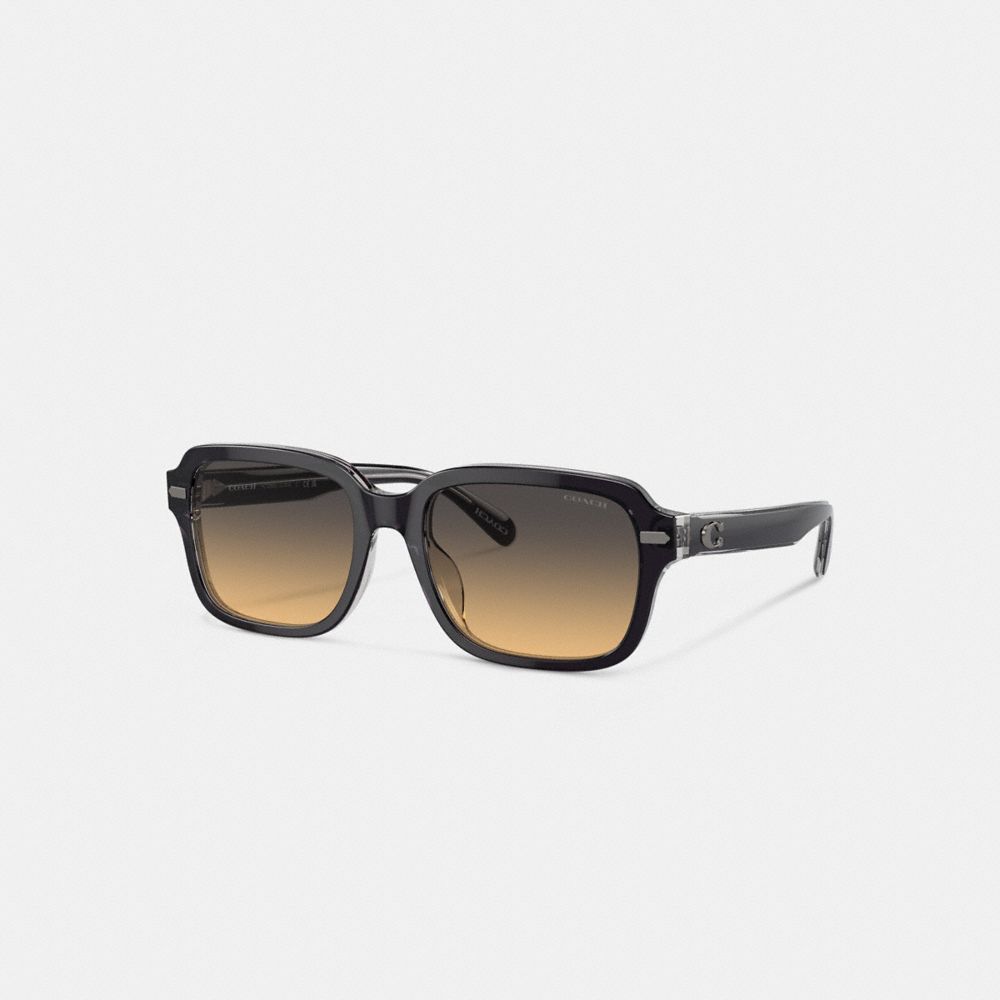 Coach Beveled Signature Square Sunglasses Zonnebril Heren Donkergrijs Lichtgrijs | PL5836702