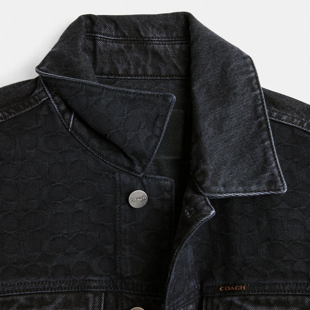 Coach Black Denim Jacket In Organic Cotton Jassen Heren Zwart | IC3015784