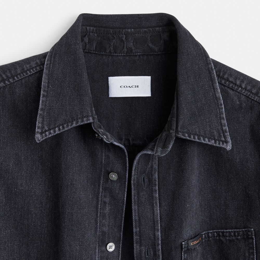 Coach Black Denim Shirt In Organic Cotton Topjes Heren Zwart | JK3920157