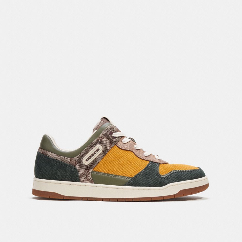 Coach C201 Sneaker In Mixed Signature Fabric Sneakers Heren Groen | AS6172348