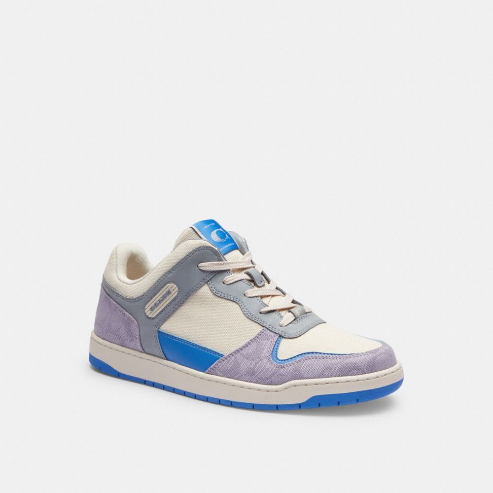 Coach C201 Sneaker In Signature Canvas Sneakers Heren Paars | DV0671498