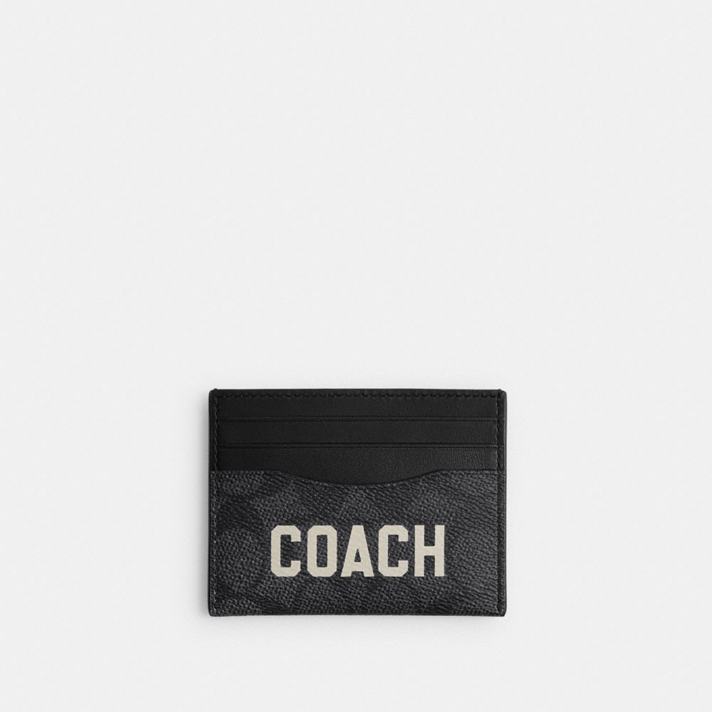 Coach Card Case In Signature Canvas With Graphic Kaartenhoes Heren Grijs Gekleurd | SV7035964