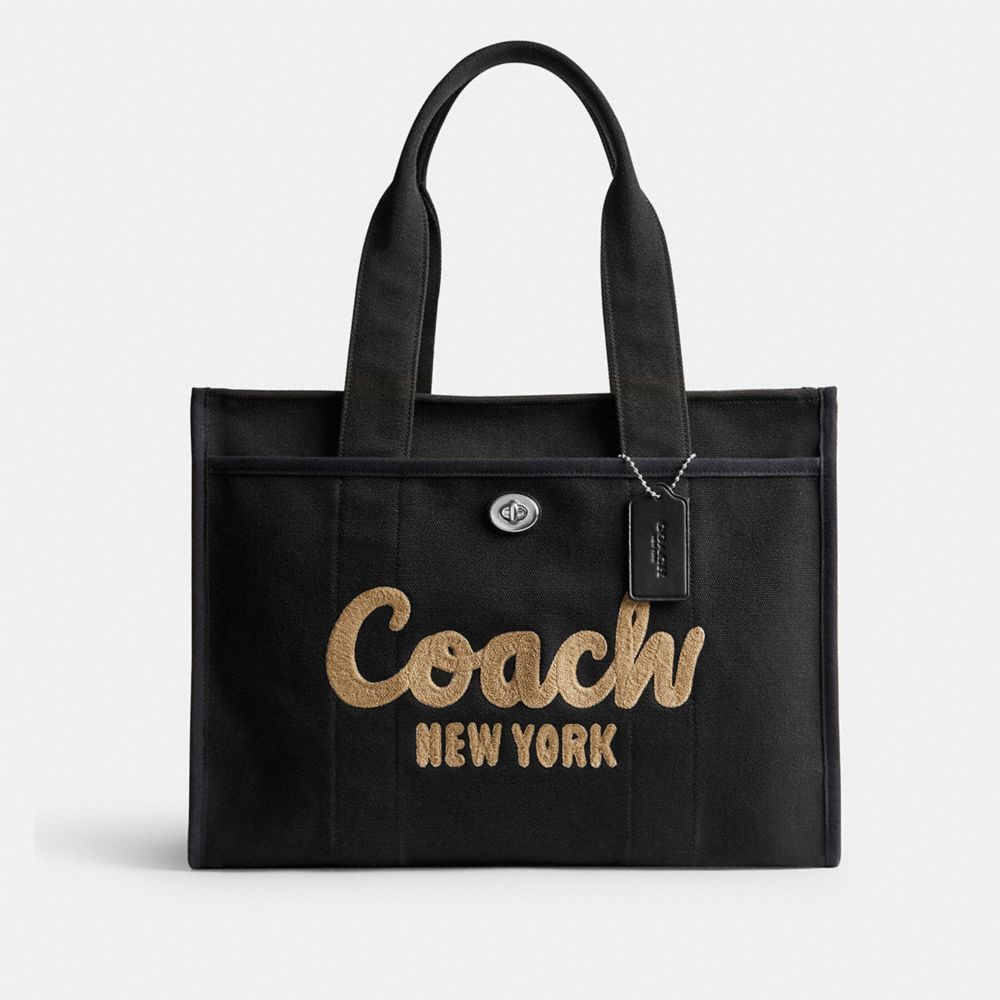 Coach Cargo Tote Bag 42 Tote Tassen Dames Zilver Zwart | NR7624589