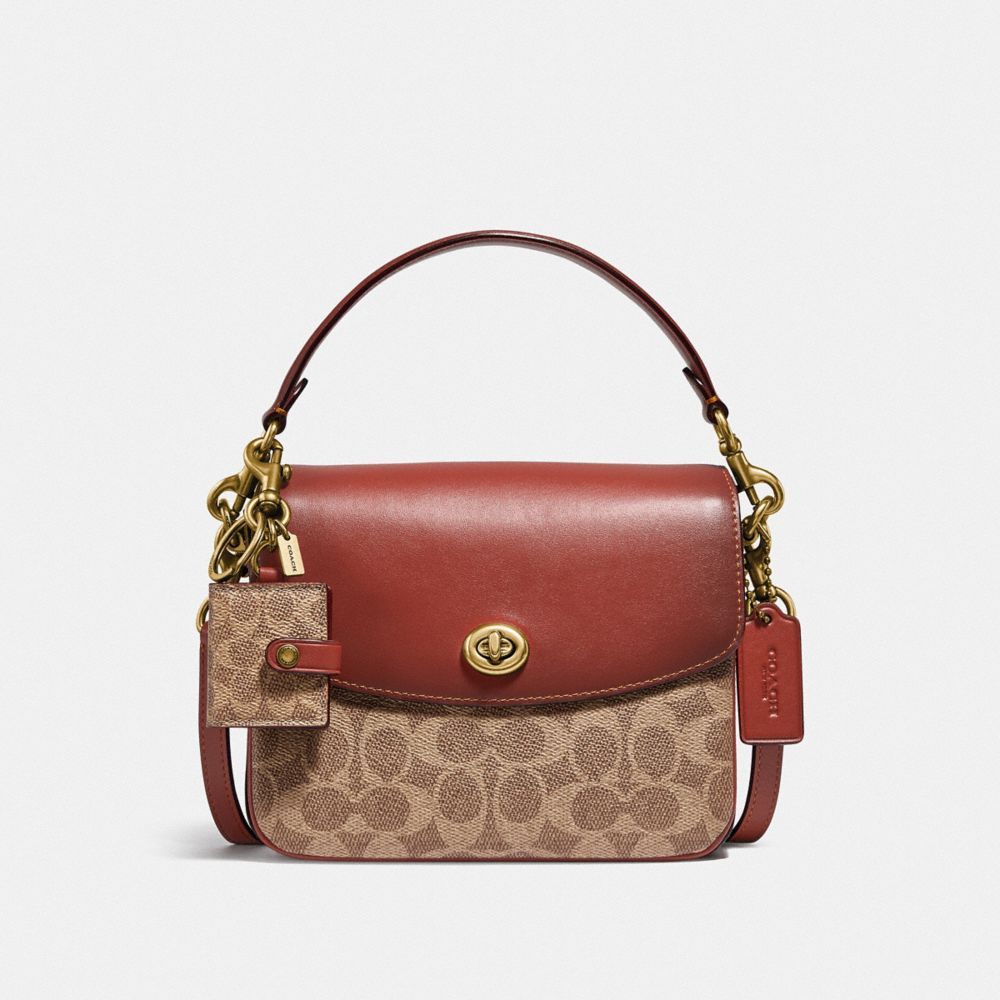 Coach Cassie Crossbody Bag 19 In Signature Canvas Crossbodytassen Dames Bruin Rood | LE8107542