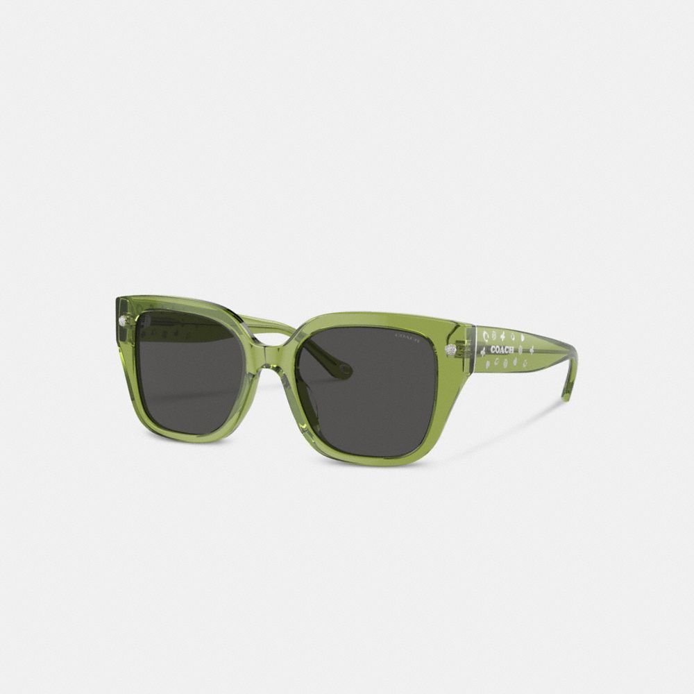 Coach Charms Oversized Square Sunglasses Brillen Dames Groen | SW8341920