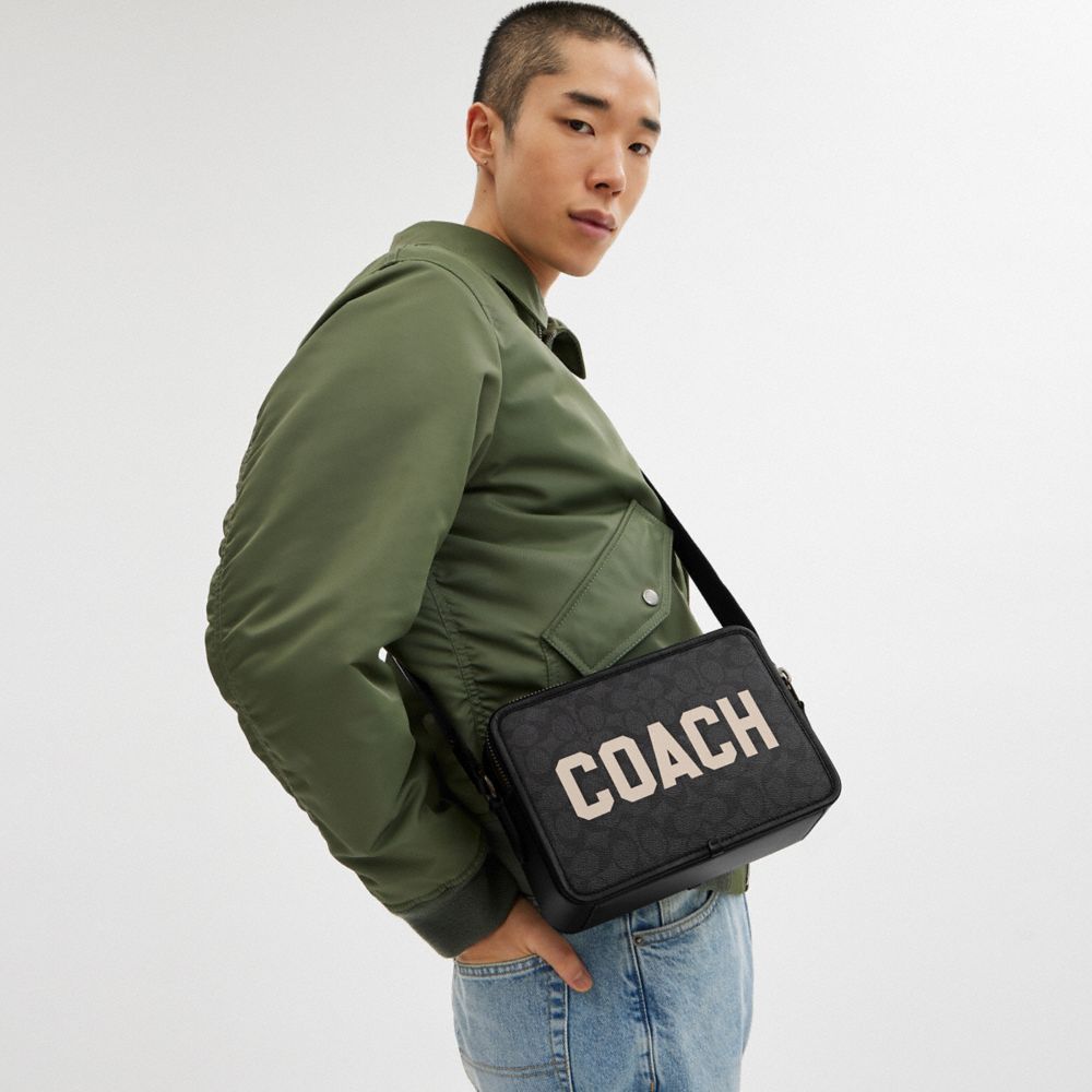 Coach Charter Crossbody Bag 24 In Signature Canvas With Graphic Crossbodytassen Heren Grijs Gekleurd | IQ1840725